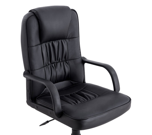 Silla Oficina X-69B, Negro, con Cómodo Espaldar y Rodachines