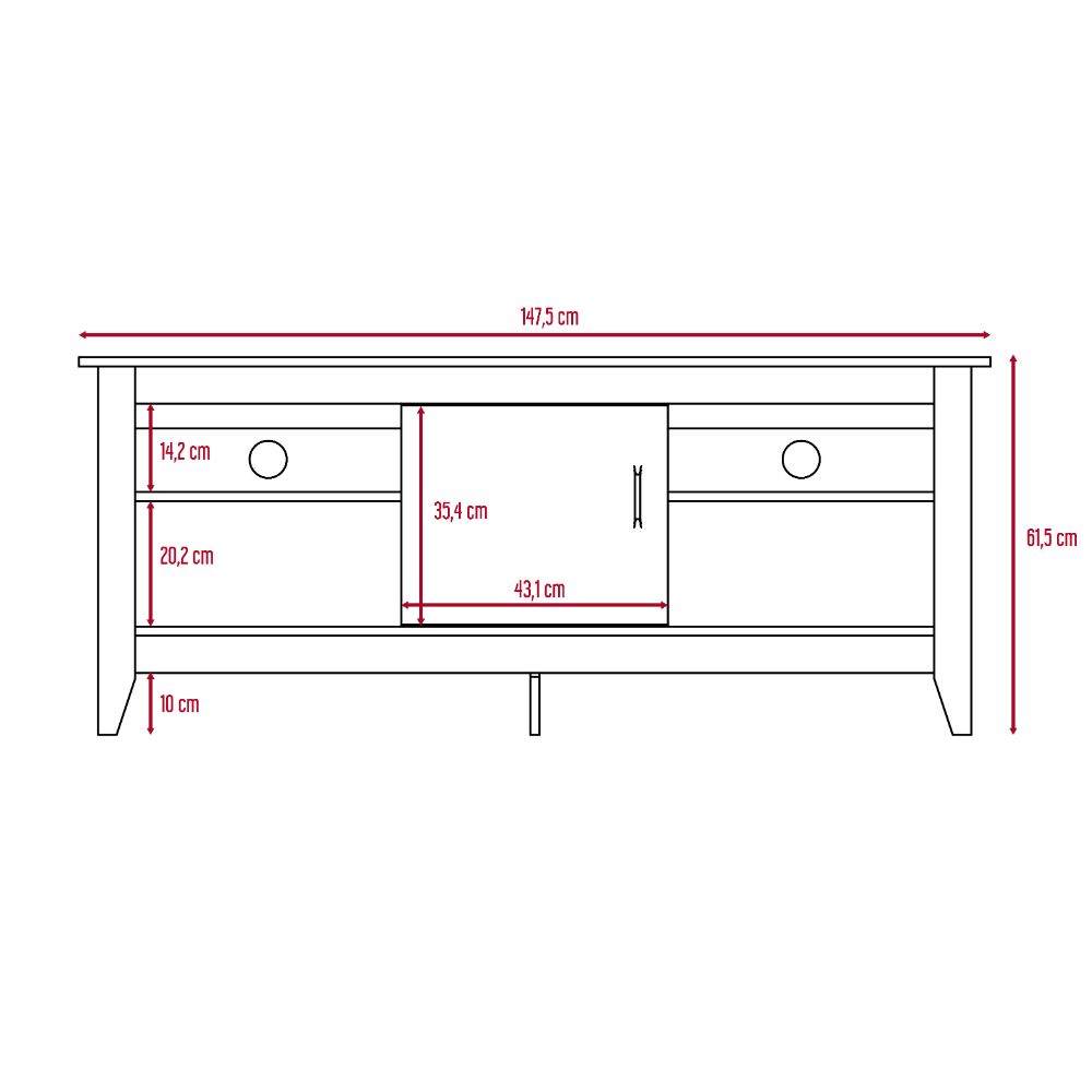 Mesa para TV Sarume, Beige, con puerta 65"