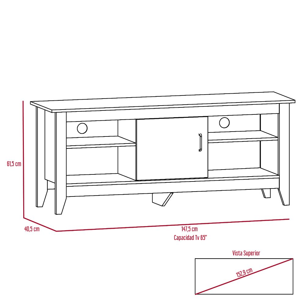 Mesa para TV Sarume, Beige, con puerta 65"