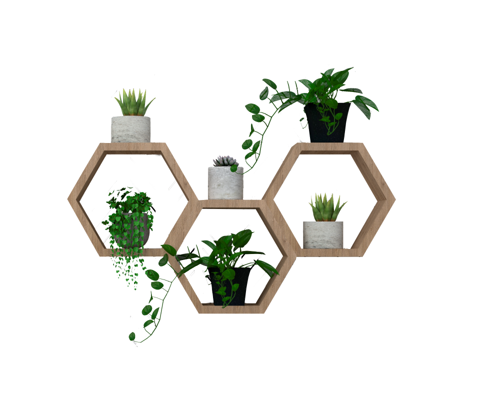 Set de Repisas Hexagonal Hades, Beige, X 3 Unidades