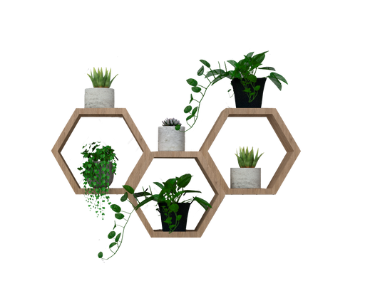 Set de Repisas Hexagonal Hades, Beige, X 3 Unidades