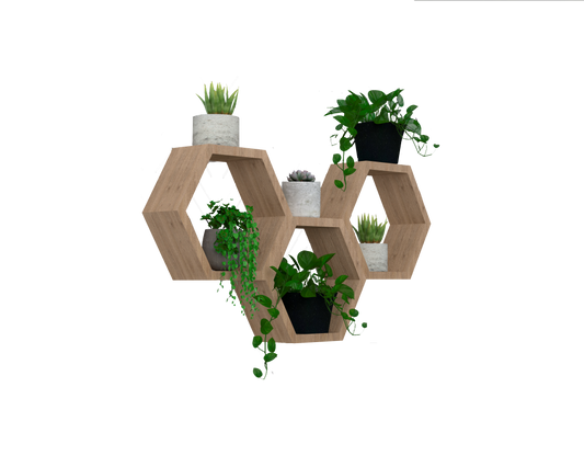 2 Set de Repisas Hexagonal Hades, Beige, X 3 Unidades