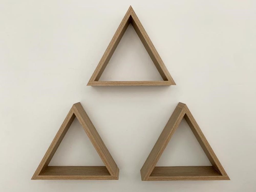 2 Set de Repisas Angular, Beige, X 3 Unidades