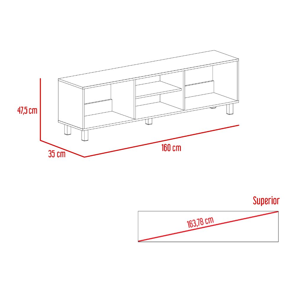 Mesa para TV Tunez color Blanco y Café Claro para Sala.