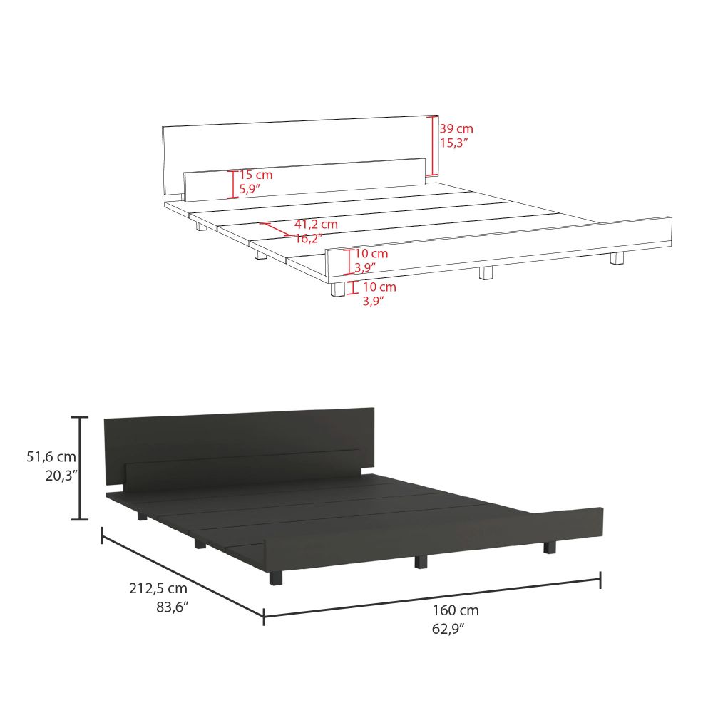 Cama Queen Wesley color Wengue para Habitación.