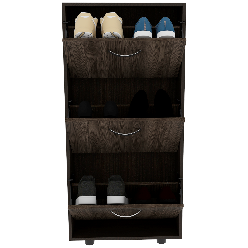 Mueble Auxiliar Zapatero Campora color Wengue y Chocolate para Habitación.