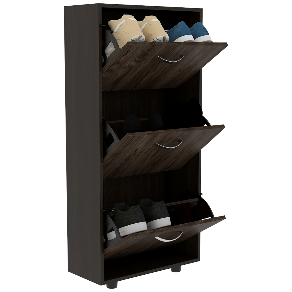 Mueble Auxiliar Zapatero Campora color Wengue y Chocolate para Habitación.