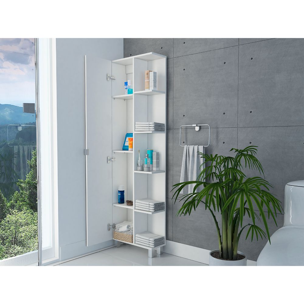 Mueble Esquinero Zendaya color Blanco nevado para Baño.