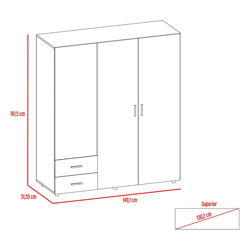 Closet Light, Wengue, con dos cajones organizadores y entrepaño diseñado para los zapatos