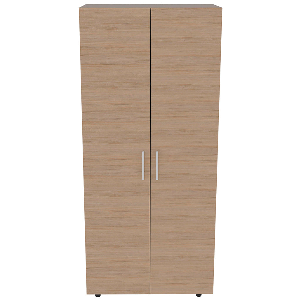 Closet Carlota, Beige y Blanco, con dos puertas abatibles