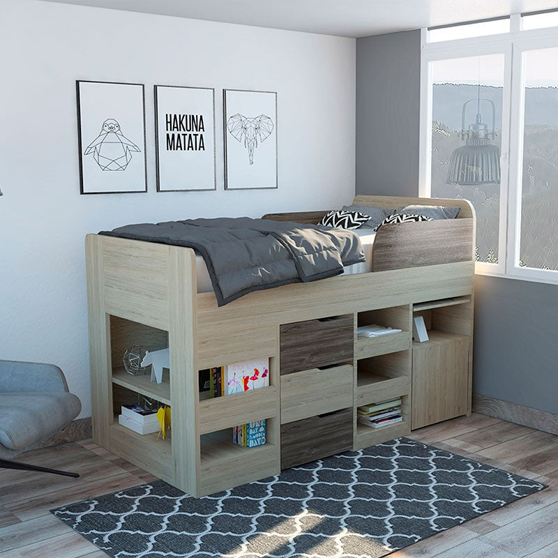 Combo para Habitación Fresno, incluye Cama y Escritorio