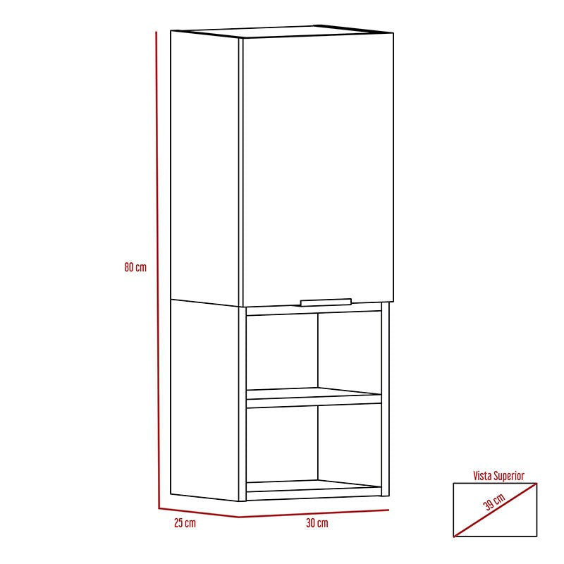 Gabinete de Baño Ciro, Beige, con puerta y cuantro entrepaños