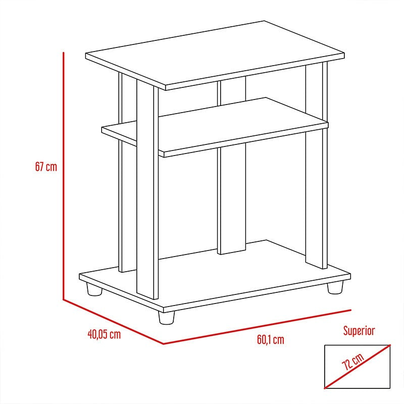 Mesa para TV  Bonaire, Wengue, con espacio para televisor de hasta 22 pulgadas