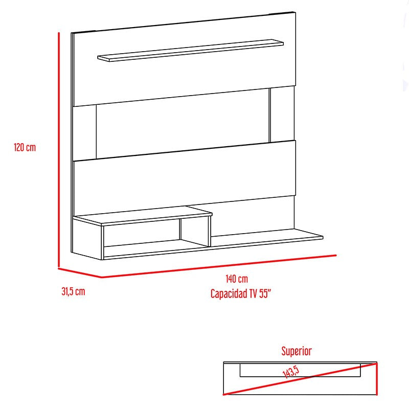 Combo para Habitación Rangel, incluye Panel de TV y Closet.